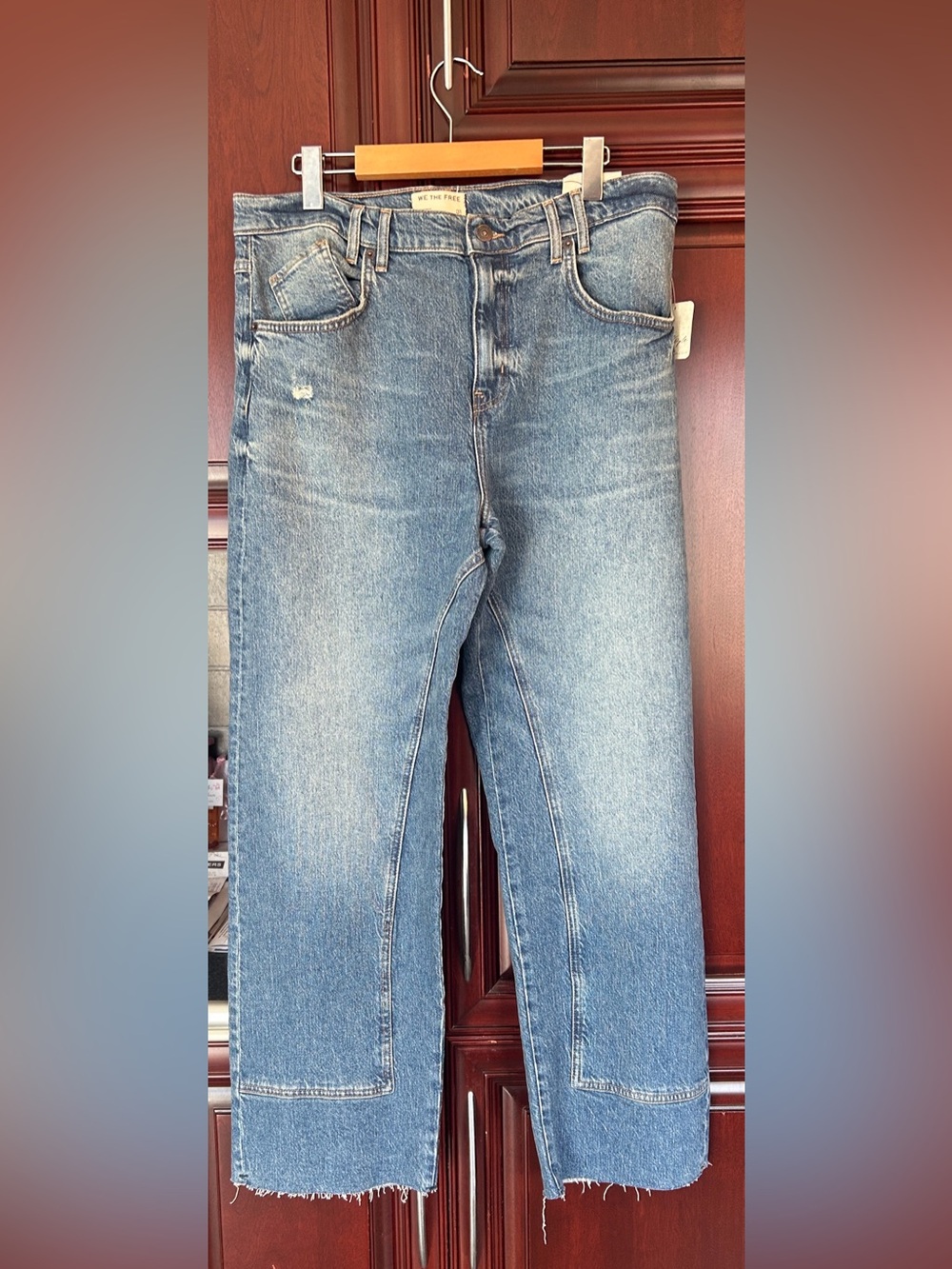 FREE PEOPLE x We The Free Risk Taker Mid-Rise Straight Leg Jeans size 31 - Picture 8 of 12